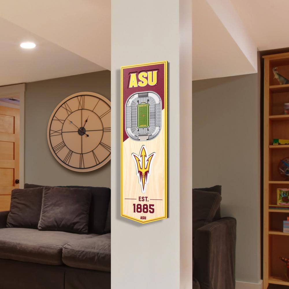 YouTheFan NCAA Arizona State Sun Devils 6 in. x 19 in. 3D Stadium Banner-Sun Devil Football Stadium