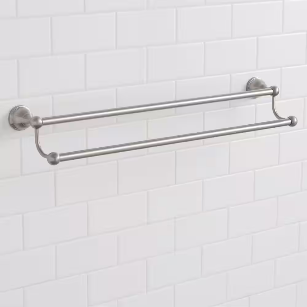 Glacier Bay Mandouri Series 24 in. Double Towel Bar in Brushed Nickel