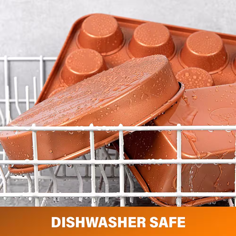 Gotham Steel 15-Piece Cast-Textured Aluminum Ultra-Nonstick PFOA Free Cookware and Bakeware Set in Copper