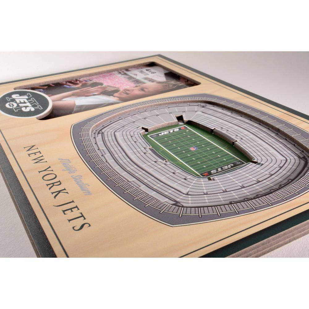 YouTheFan NFL New York Jets Team Colored 3D StadiumView with 4 in. x 6 in. Picture Frame