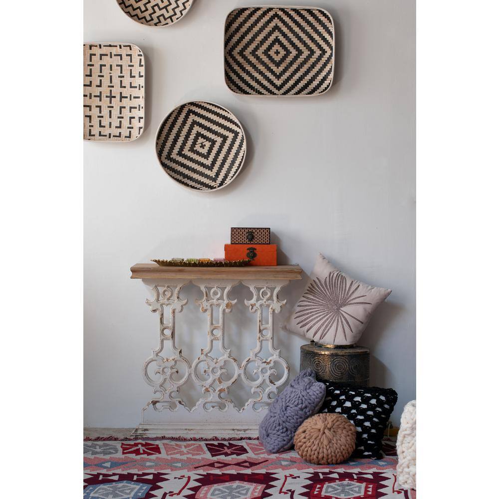 A & B Home Organic Elements Geometric Black, White Wash Trays (Set of 2)