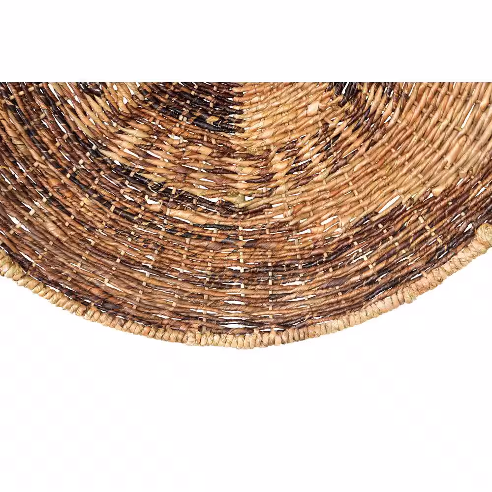 Storied Home Handwoven Seagrass and Madras Wood Wall Art Decor