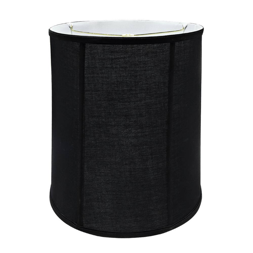Aspen Creative Corporation 14 in. x 15 in. Black and Vertical Piping Drum/Cylinder Lamp Shade
