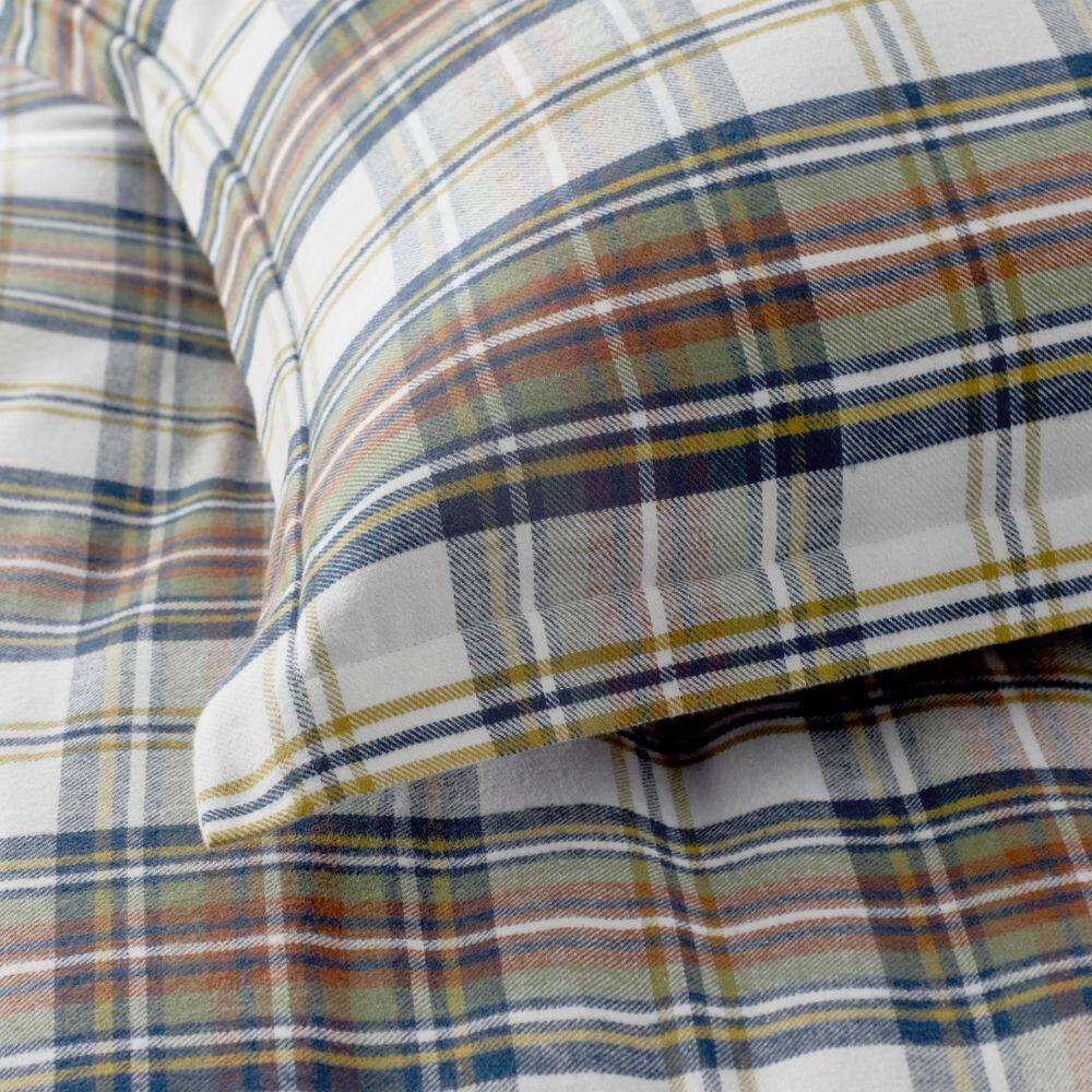 The Company Store Legends Hotel Charles Plaid Velvet Flannel (Yarn-Dyed) Multi Cotton Pillowcases (Set of 2)