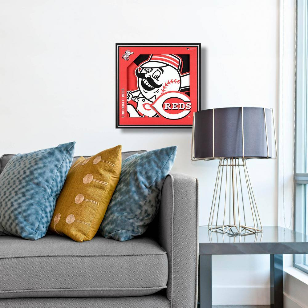None MLB Cincinnati Reds 3D Logo Series Wall Art - 12x12