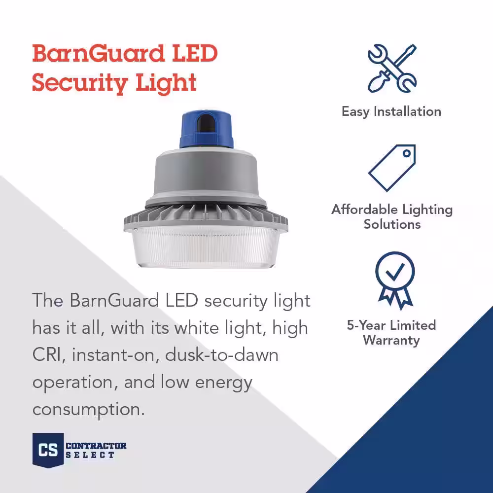 Lithonia Lighting 175-Watt Equivalent Integrated LED Gray Area Light with Switchable Color Temperatures
