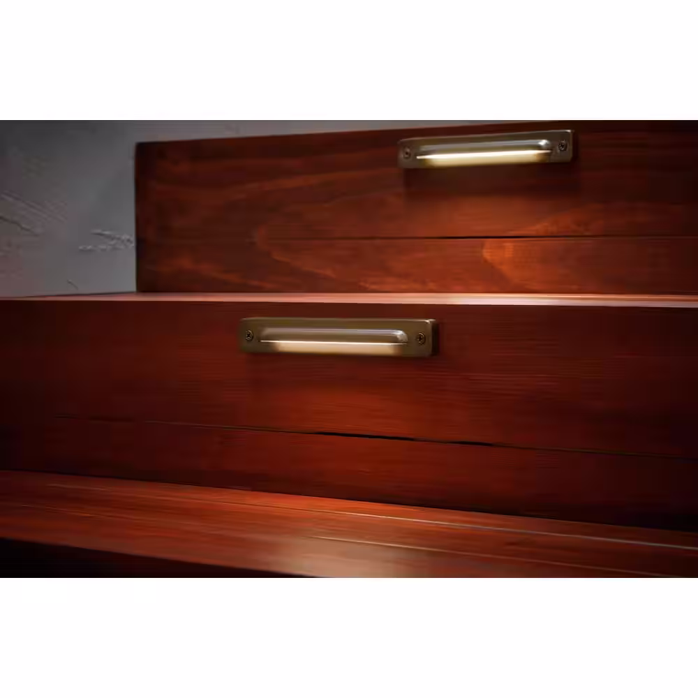 Home Decorators Collection 20-Watt Equivalent Low Voltage Brass Integrated LED 2700K Warm White Outdoor Deck Light