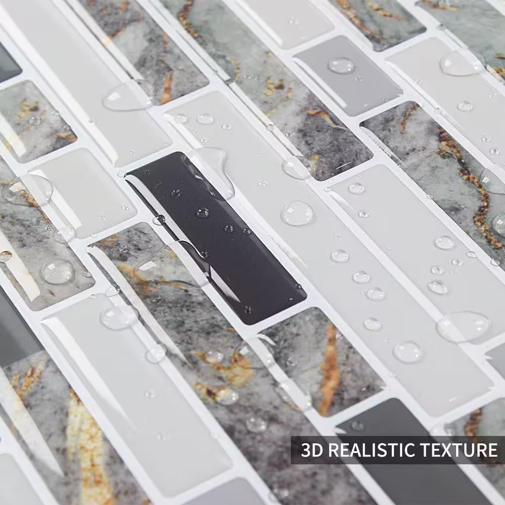 None Classical Vinyl Multicolor Collection Light Brown 10 in. x 10 in. Vinyl Peel and Stick Tile (6.9 sq. ft./10-Sheets)