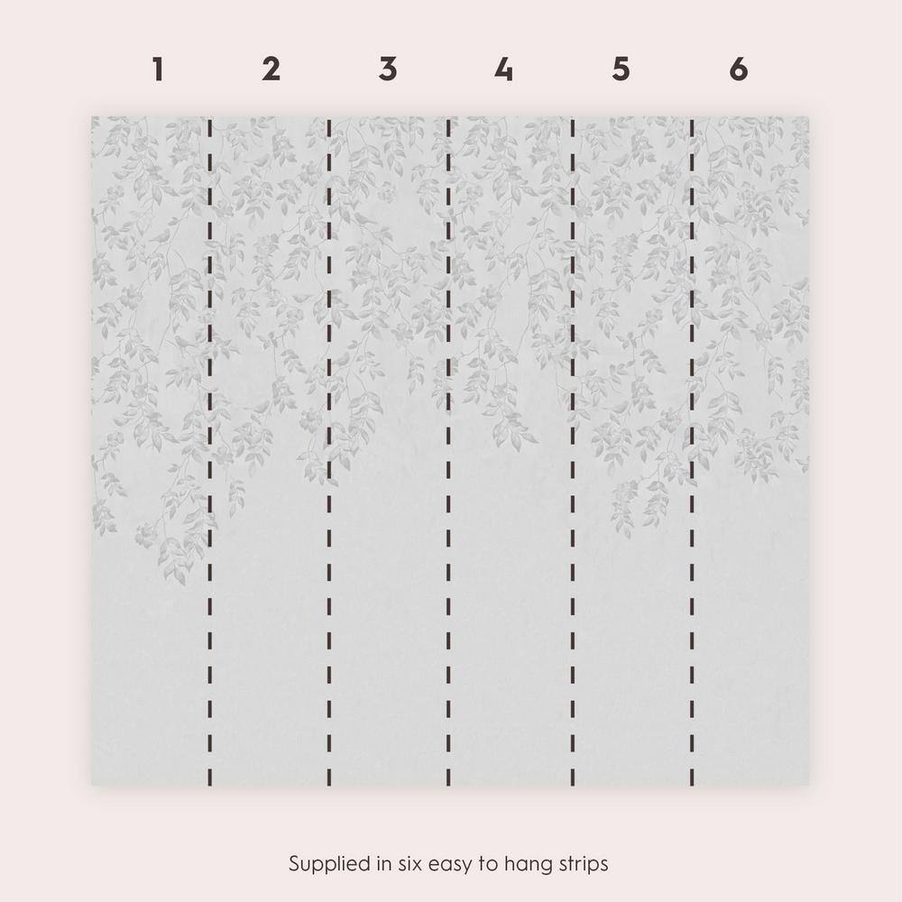 Laura Ashley Lockwood Silver Grey Unpasted Removable Wall Mural