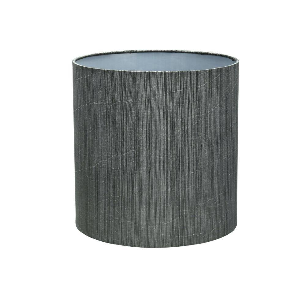Aspen Creative Corporation 8 in. x 8 in. Grey and Black Drum/Cylinder Lamp Shade