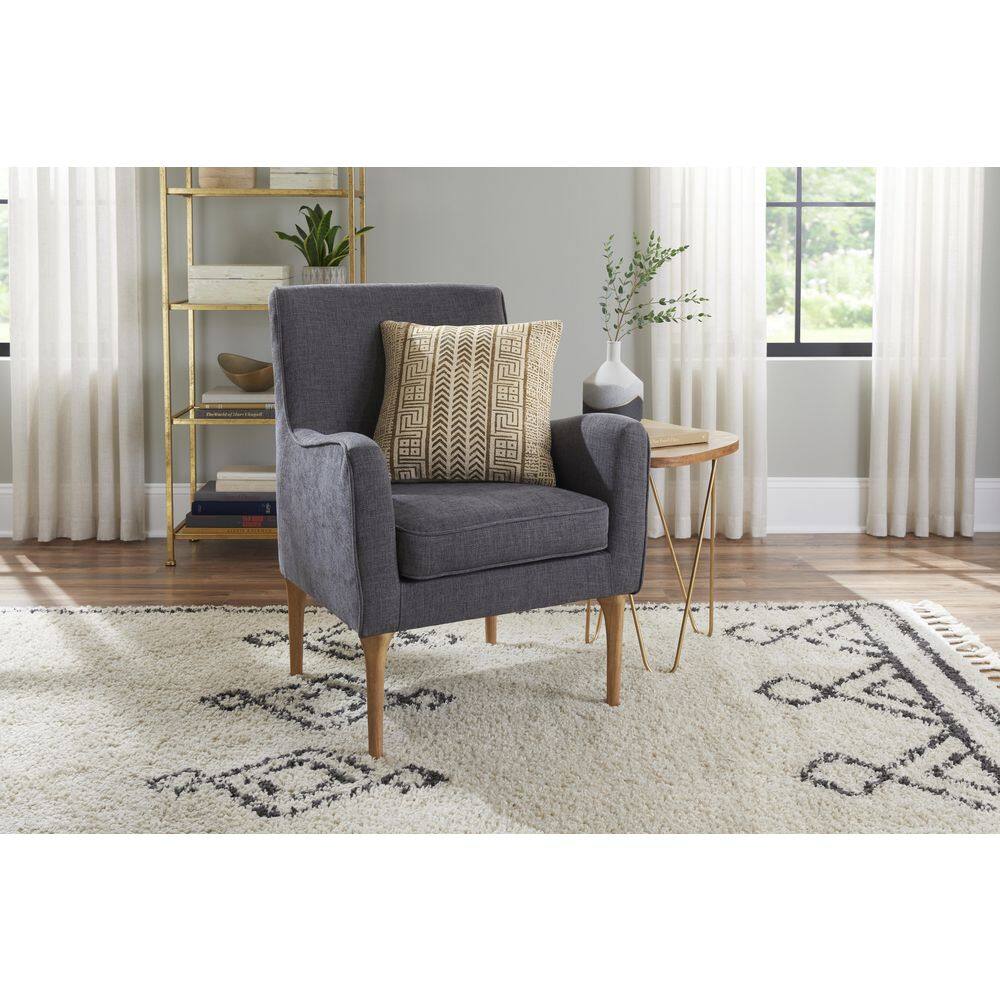 Home Decorators Collection Mustard Boho Geometric Block Print 18 in. x 18 in. Square Decorative Throw Pillow