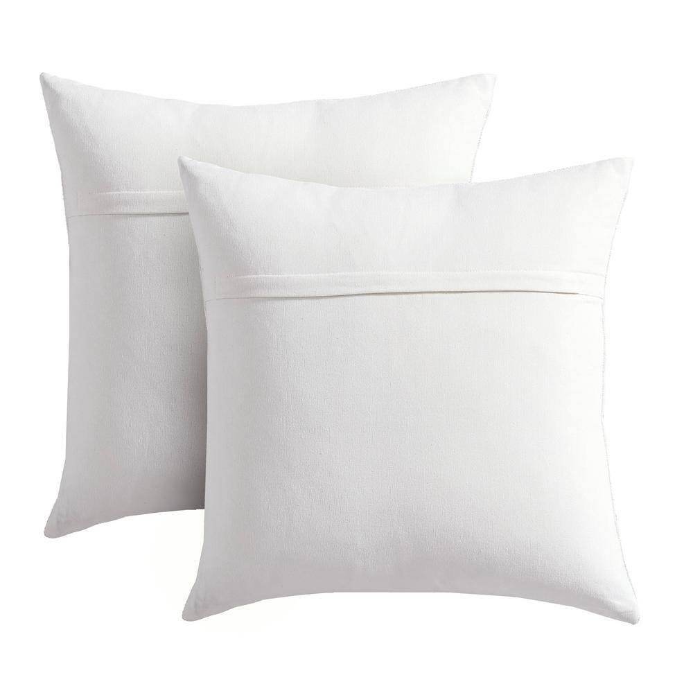 BRIELLE HOME Graham Multi Color Textured Boho Geometric 20 in. L x 20 in. W Throw Pillow (Set of 2)