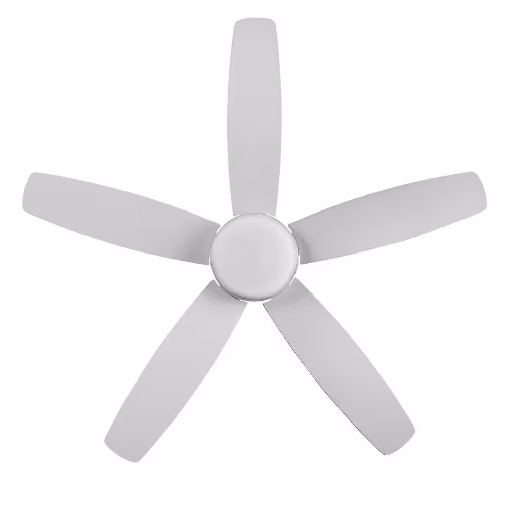 Hampton Bay Ashby Park 52 in. White Color Changing Integrated LED Matte White Indoor Ceiling Fan with Light Kit and Remote Control