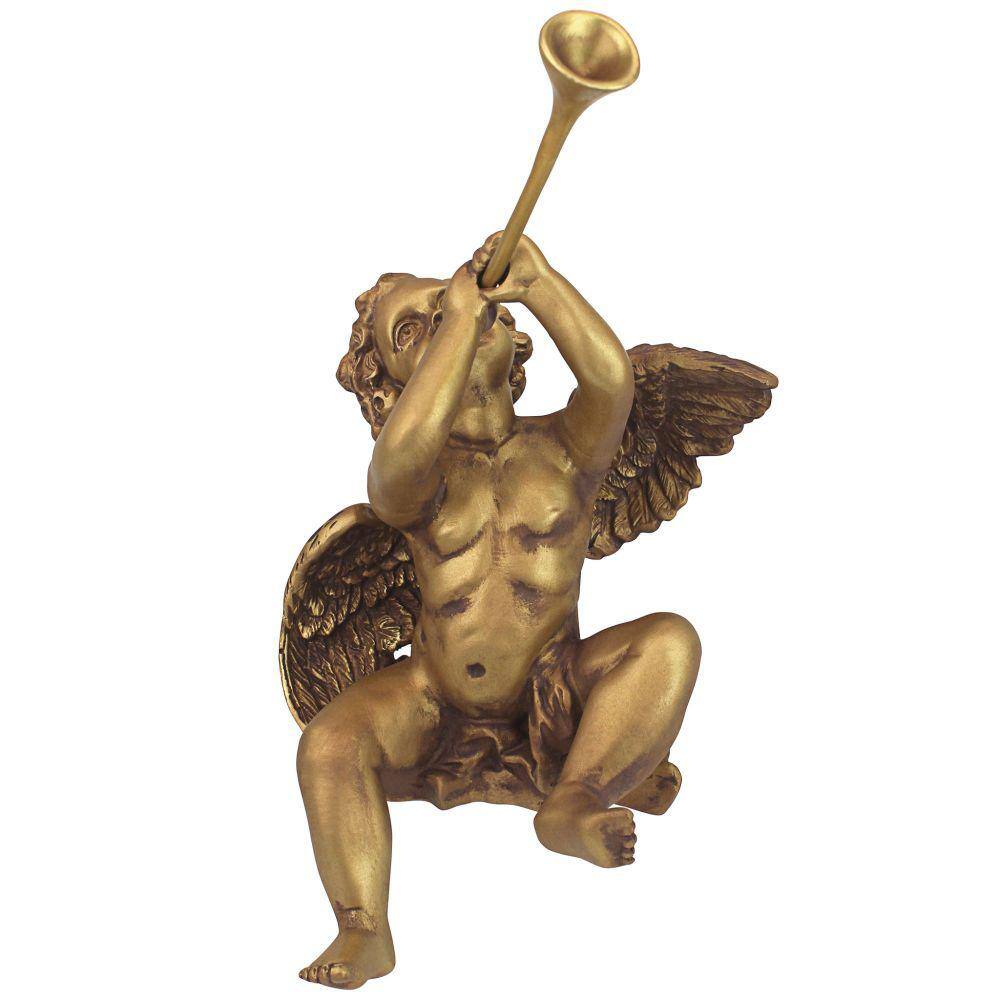 Design Toscano 13.5 in. H Trumpeting Angels of St. Peters Square Boy Angel Statue