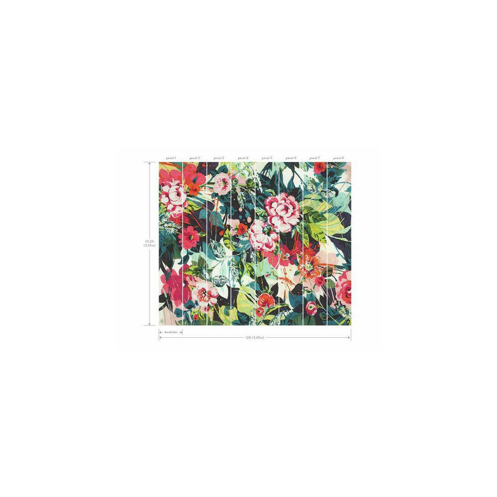 York Wallcoverings Bright Multi Pop Floral Mural