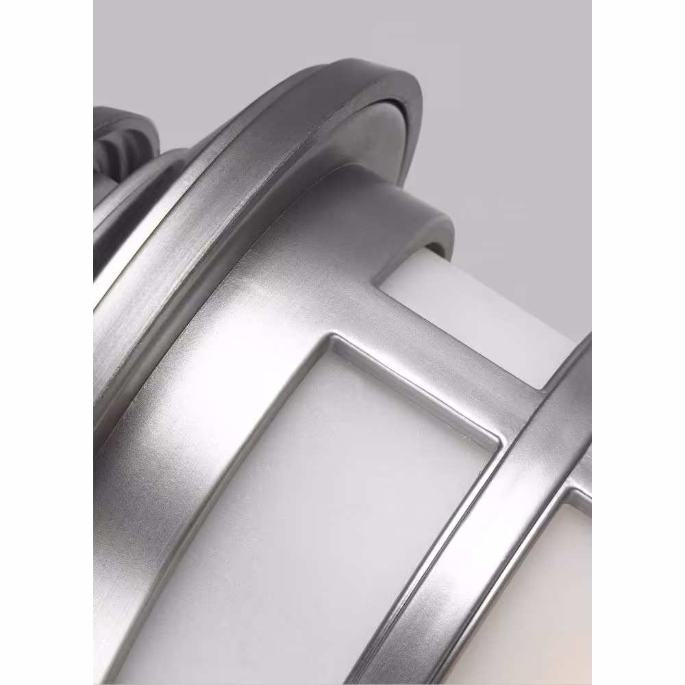 Generation Lighting Newport 1-Light Painted Brushed Steel Finish Outdoor 9 in. Wall Lantern Sconce