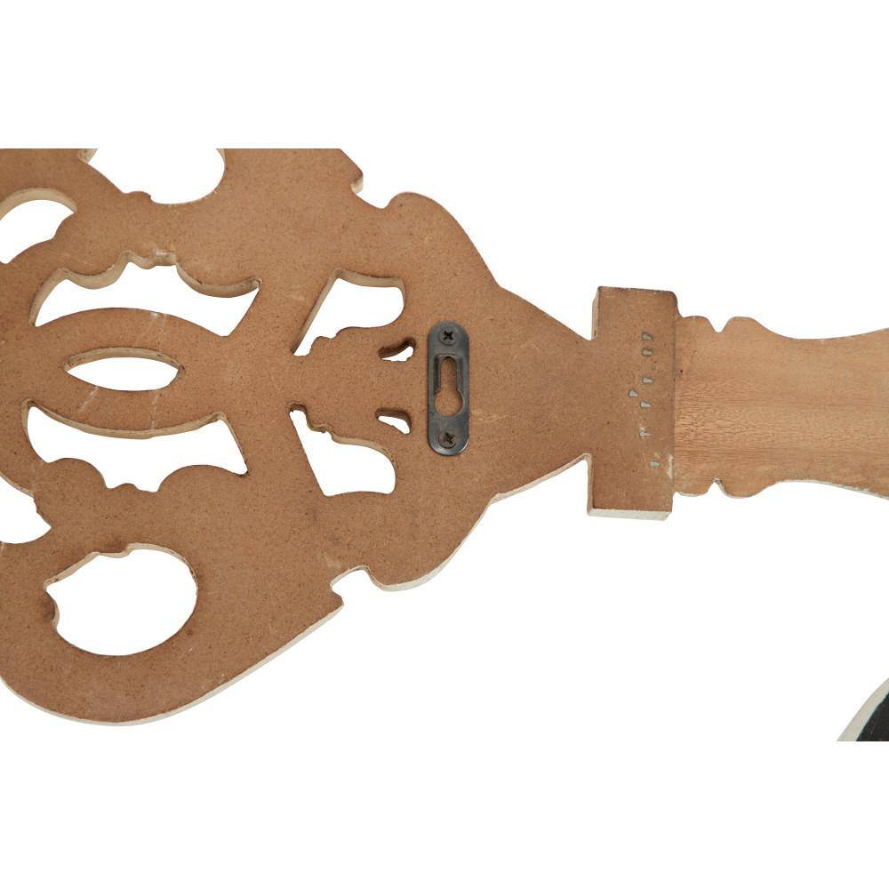 Litton Lane 4 in. x 6 in. Decorative Antique Key and Hanging Picture Frame Wall Decor with Distressed White Finish