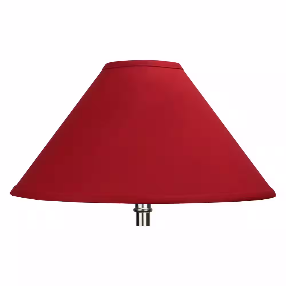 FenchelShades.com 18 in. W x 9 in. H Rich Red/Nickel Hardware Coolie Lamp Shade