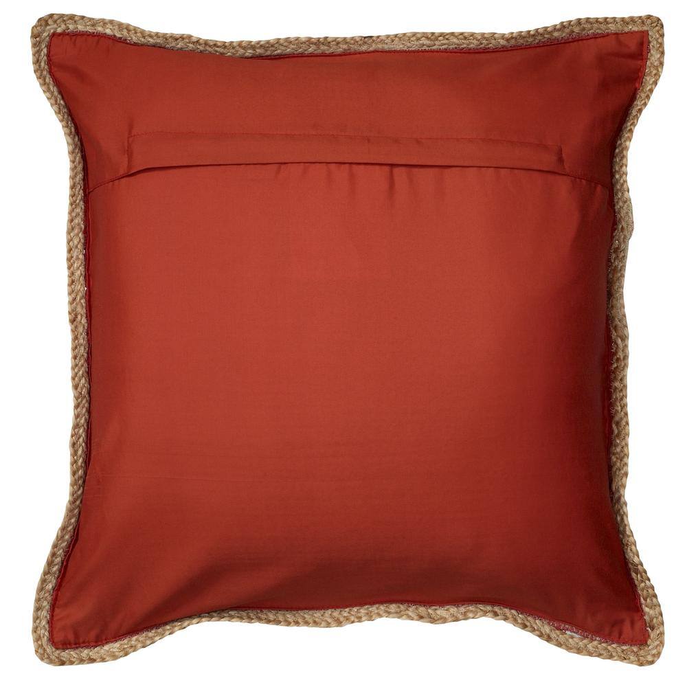 LR Home Raeleigh Red Solid Cotton Blend 20 in. x 20 in. Throw Pillow (Set of 2)