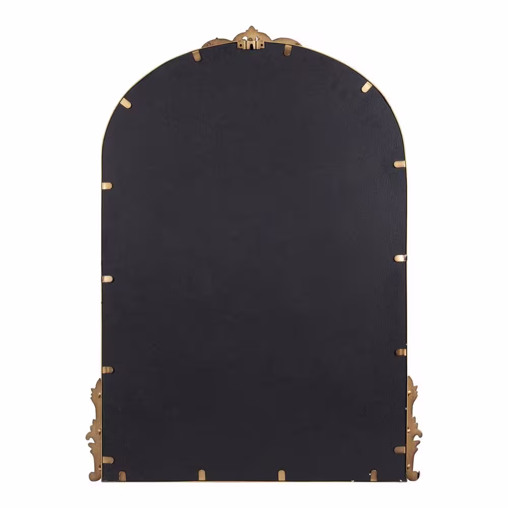 Kate and Laurel Myrcelle 32.50 in. H x 24.50 in. W Arch Metal Framed Gold Mirror