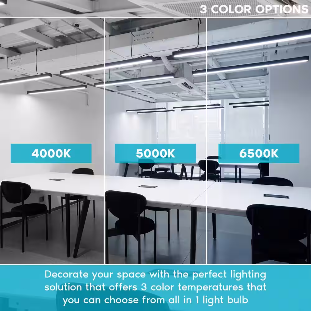 LUXRITE 18-Watt 4 ft. Linear T8 LED Tube Light Bulb 3 Color 4000K 5000K 6500K Single and Double End Powered 2340 Lumens (4-Pack)