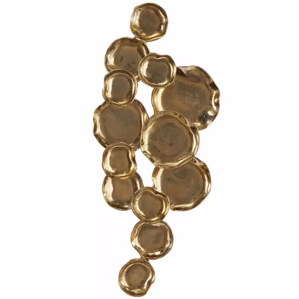 Litton Lane Aluminum Gold Plate Wall Decor with Uneven Edges