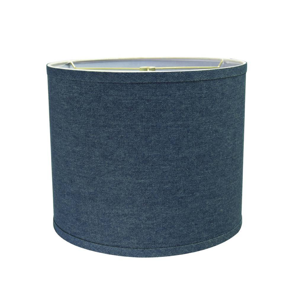 Aspen Creative Corporation 12 in. x 10 in. Washing Blue Hardback Drum/Cylinder Lamp Shade
