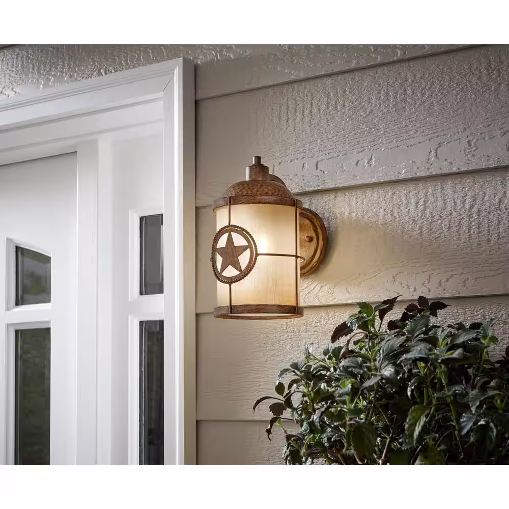 Hampton Bay Lone Star 1-Light Desert Sands Outdoor Wall Lantern Sconce