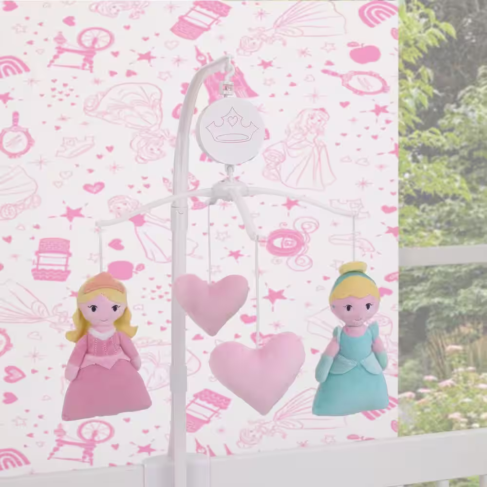 Disney Princess Dare to Dream Pink Hearts Musical Mobile