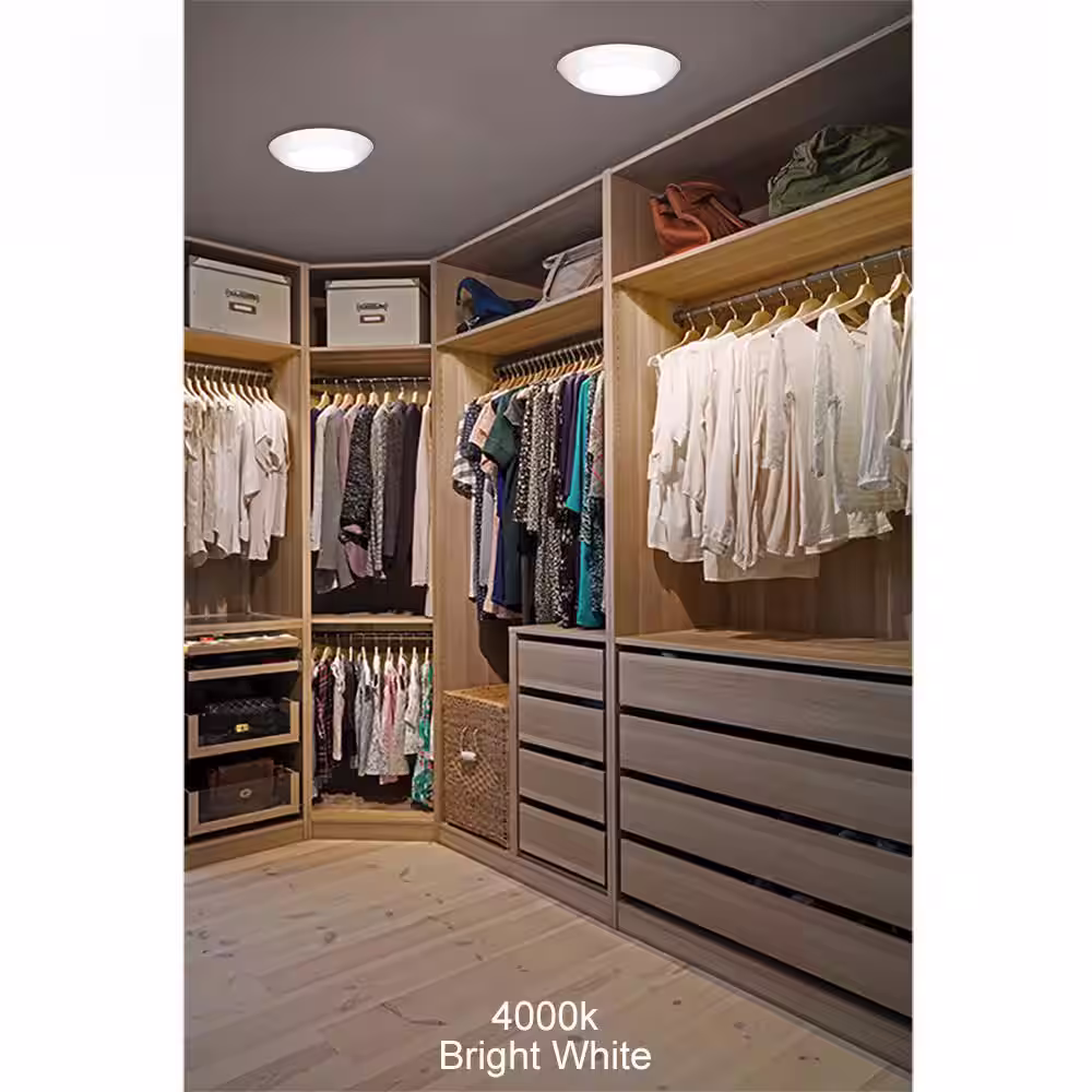 Commercial Electric 10 in. 18-Watt Color Selectable LED Flush Mount Disk Light J-Box Compatible Dimmable 1500 Lumens