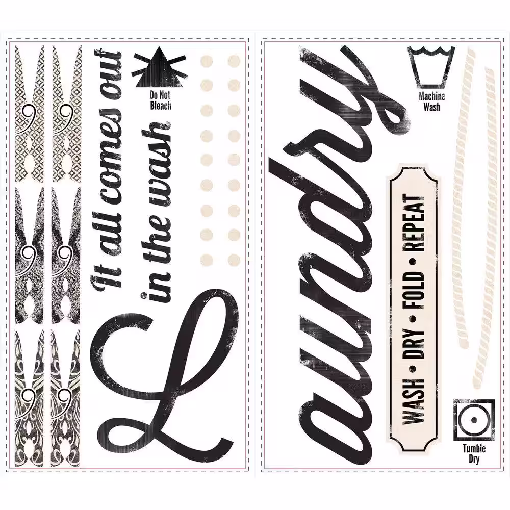 RoomMates 5 in. x 11.5 in. Laundry Quote Peel and Stick Wall Decal