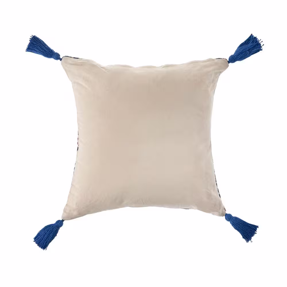 LR Home Floral Paradise Hypoallergenic Polyester 18 in. x 18 in. Throw Pillow