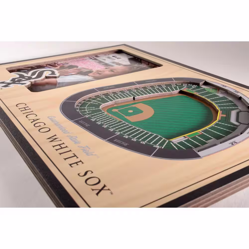 YouTheFan MLB Chicago White Sox Team Colored 3D StadiumView with 4 in. x 6 in. Picture Frame