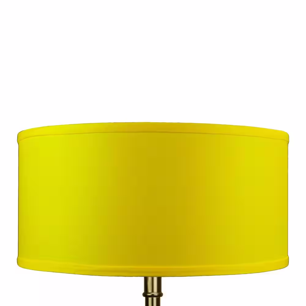 FenchelShades.com 17 in. W x 8 in. H Citrus Yellow/Nickel Hardware Drum Lamp Shade