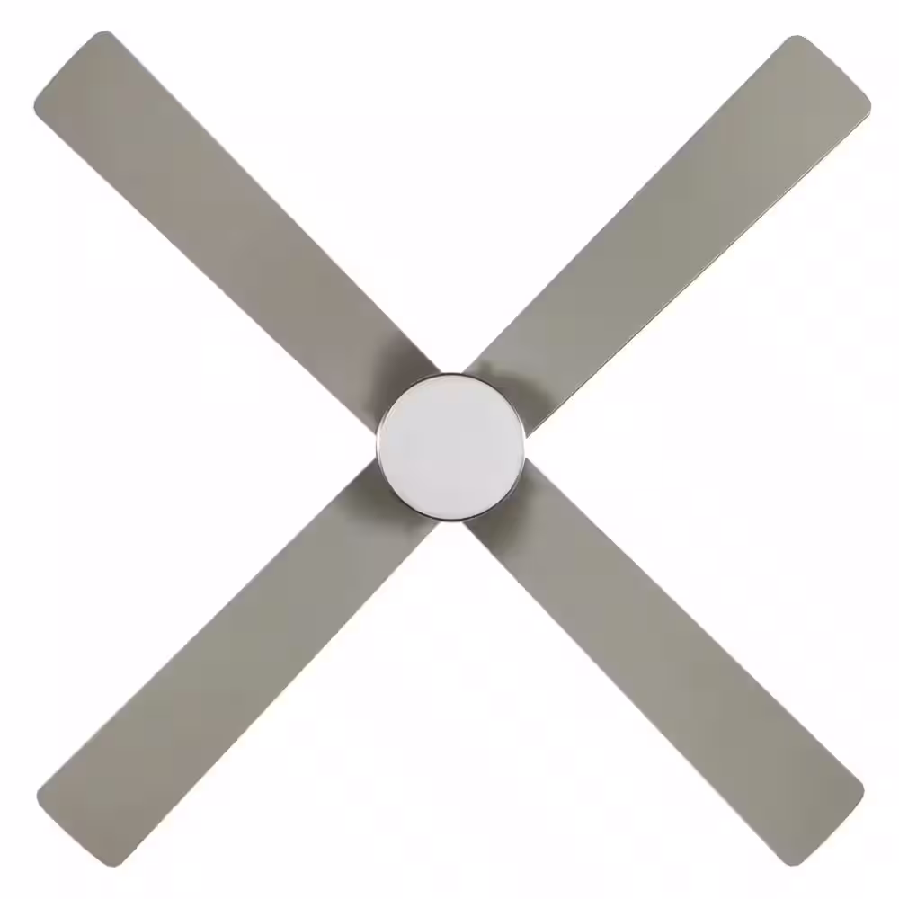 Hampton Bay Scenic 52 in. Integrated LED Indoor Brushed Nickel Hugger Ceiling Fan with Reversible Motor & Reversible Blades Included