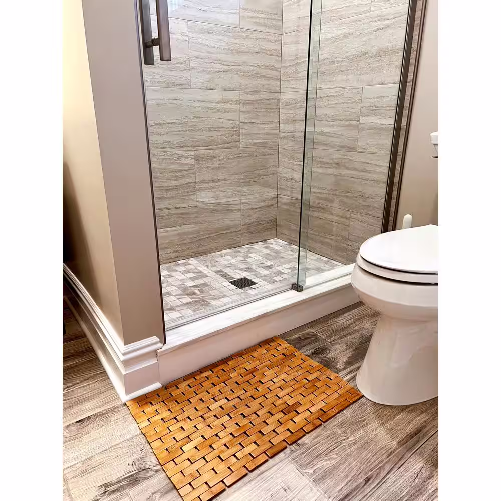 Mind Reader 23.5 in. W x 16.5 in. L Luxury Roll Up Shower Bath Anti-Slip Mat