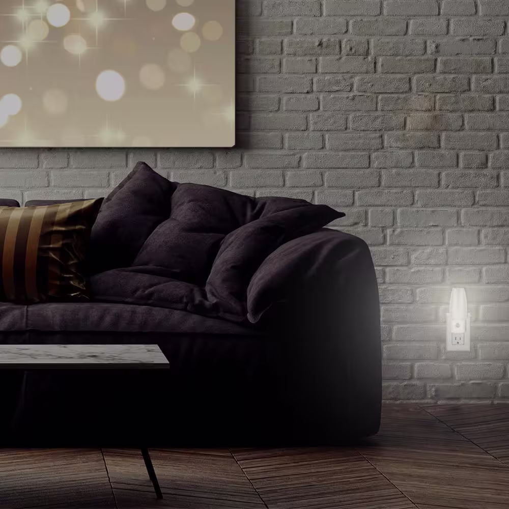 None Incandescent Warm White LED Plug-In Night Light with Automatic Dusk to Dawn (2-Pack)