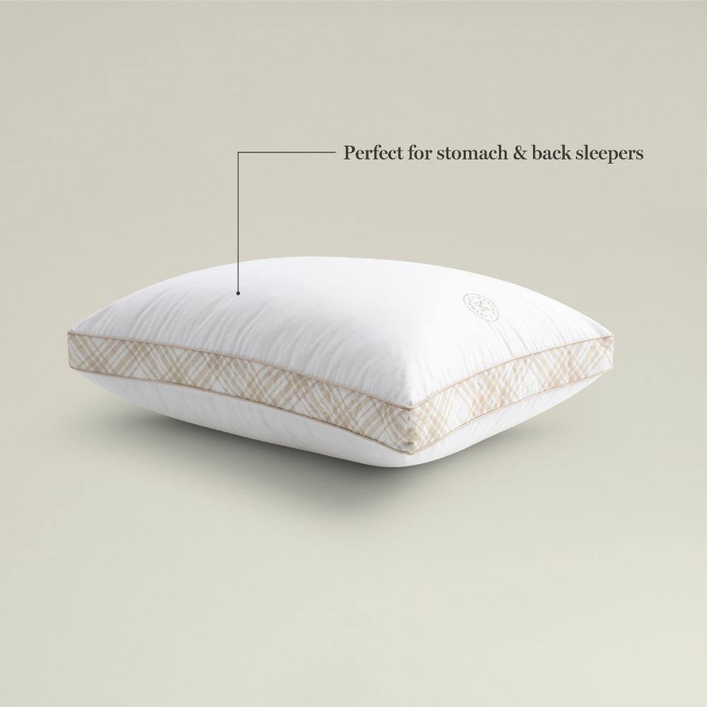 None Martha Stewart Classic Collection Stomach & Back Sleeper Gusseted Bed Pillows, Standard/Queen Size, 2-Pack