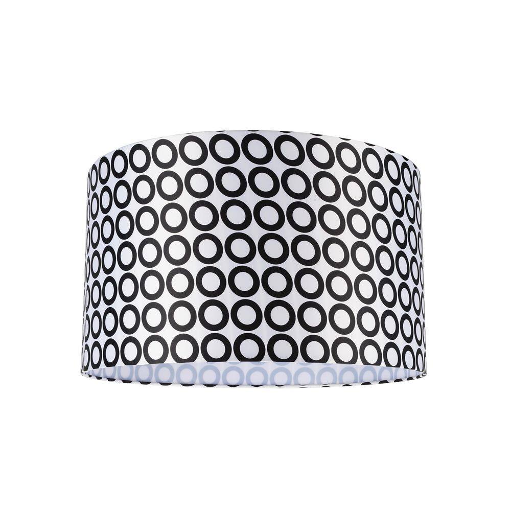 Aspen Creative Corporation 17 in. x 10 in. Black and White and Geometric Print Hardback Drum/Cylinder Lamp Shade
