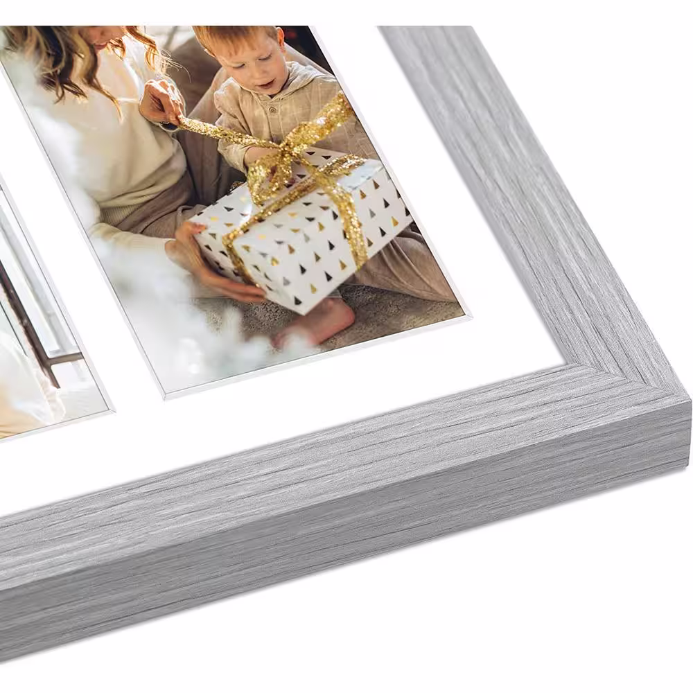 None 13.5 in. x 17.5 in. Grey Wood Picture Frame (Set of 2)