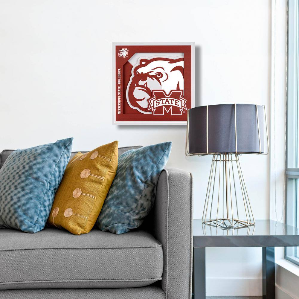 YouTheFan NCAA Mississippi State Bulldogs 3D Logo Series Wall Art - 12x12