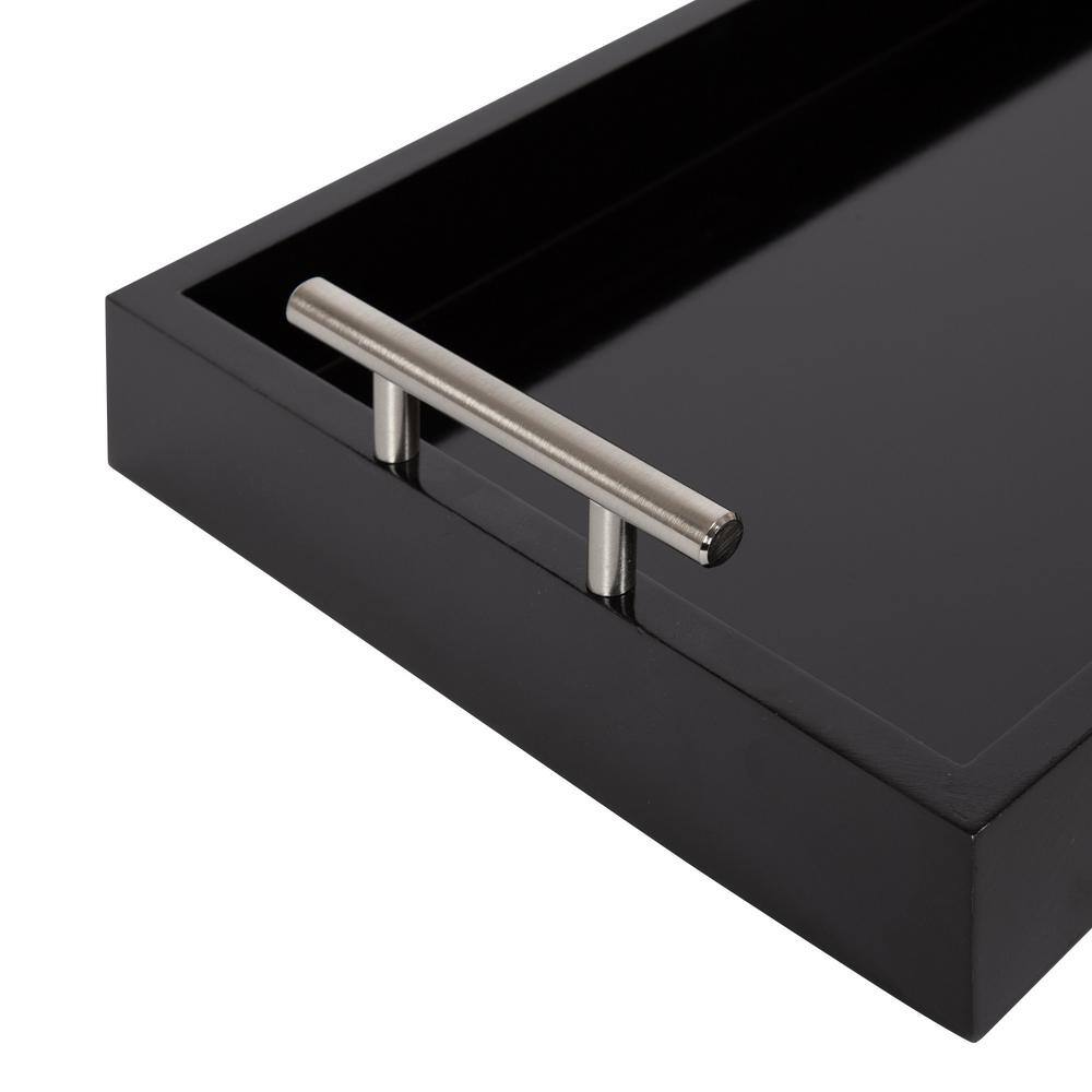 Kate and Laurel Lipton Black Decorative Tray