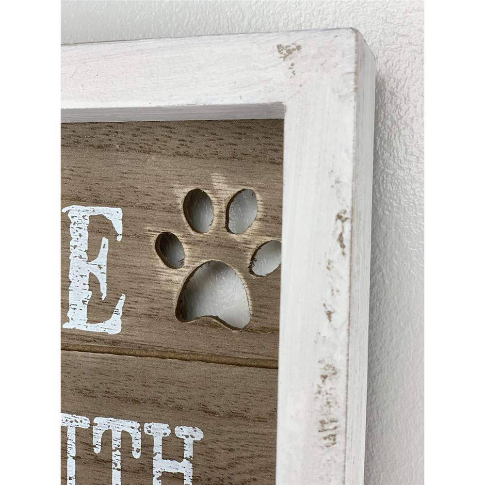 None This Home is Filled with Kisses Wagging Tails Wet Noses and Love Rustic Wood Framed Wall Decorative Sign