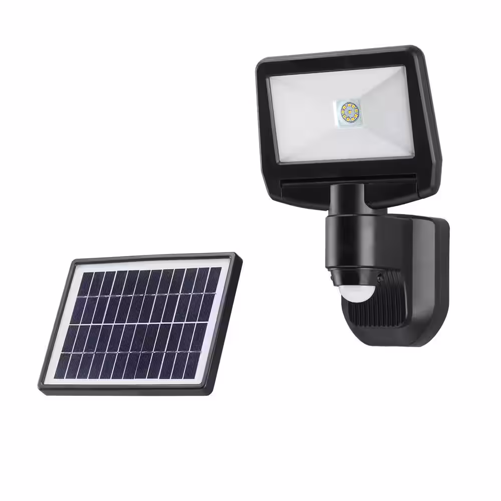 Link2Home 900 Lumen Motion Activated Solar Security Light - Integrated LED Flood Light, Waterproof, Dusk to Dawn Photocell Sensor