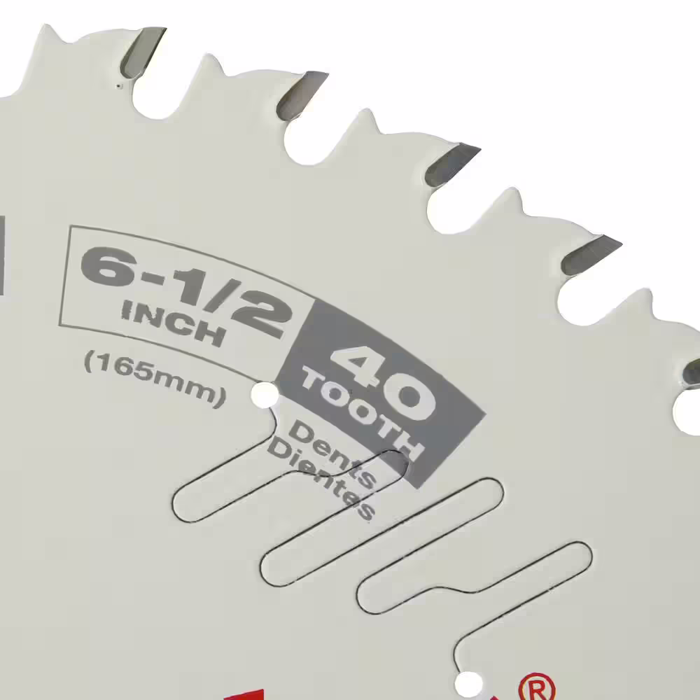Milwaukee 6-1/2 in. x 40-Tooth Fine Finish Circular Saw Blade (2-Pack)