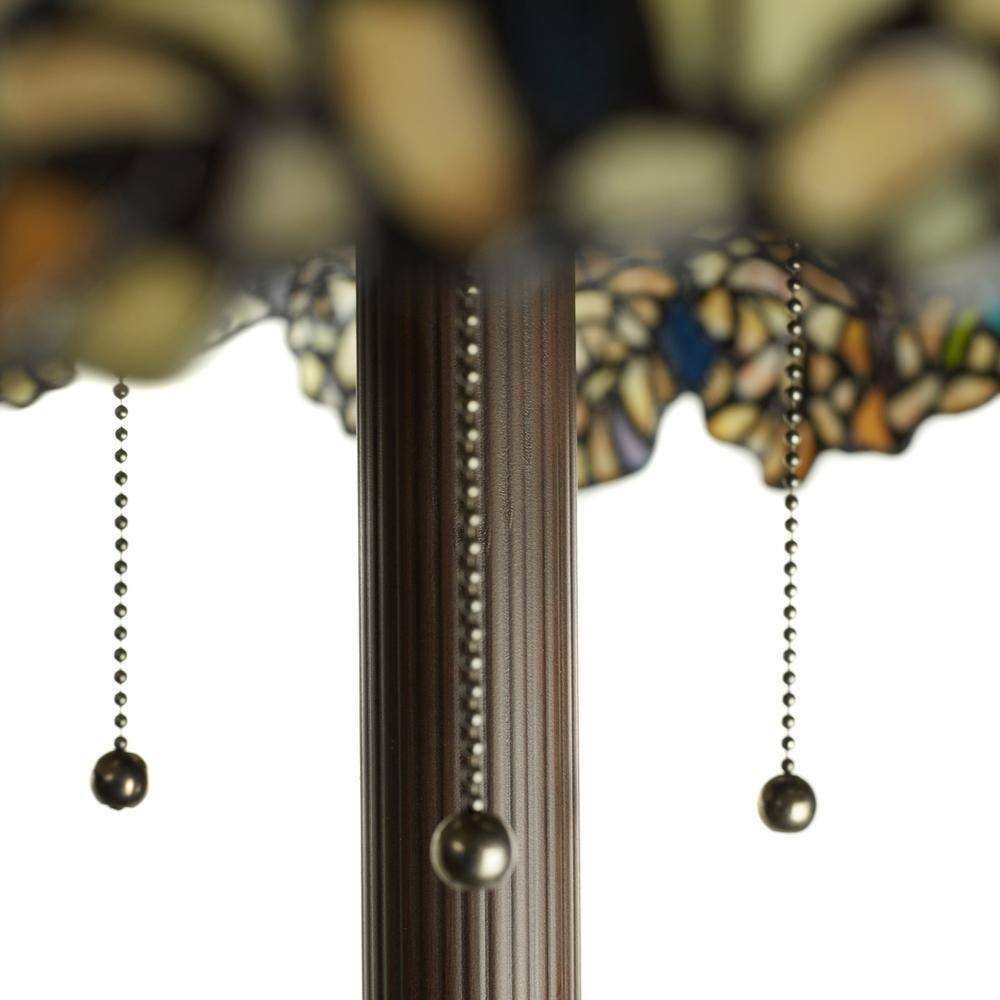 River of Goods Annika 65 in. Antique Bronze Tiffany-Style Laburnum Stained Glass Floor Lamp