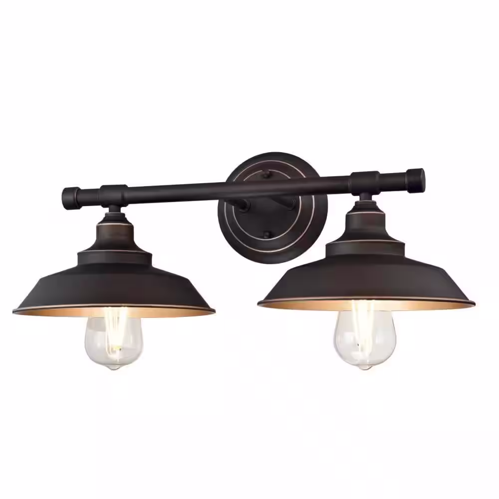 Westinghouse Iron Hill 2-Light Oil Rubbed Bronze with Highlights Wall Mount Bath Light