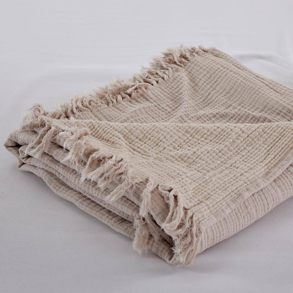 MODERN THREADS 50 in. x 60 in. Reversible Gray/Charcoal Cotton Throw Blanket