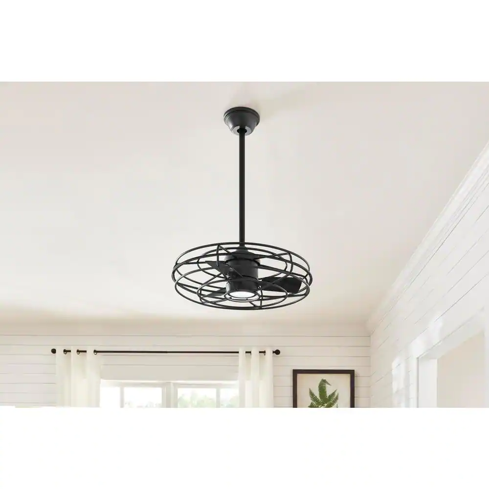 Home Decorators Collection Heritage Point 25 in. Integrated LED Indoor/Outdoor Natural Iron Ceiling Fan with Light and Remote Control