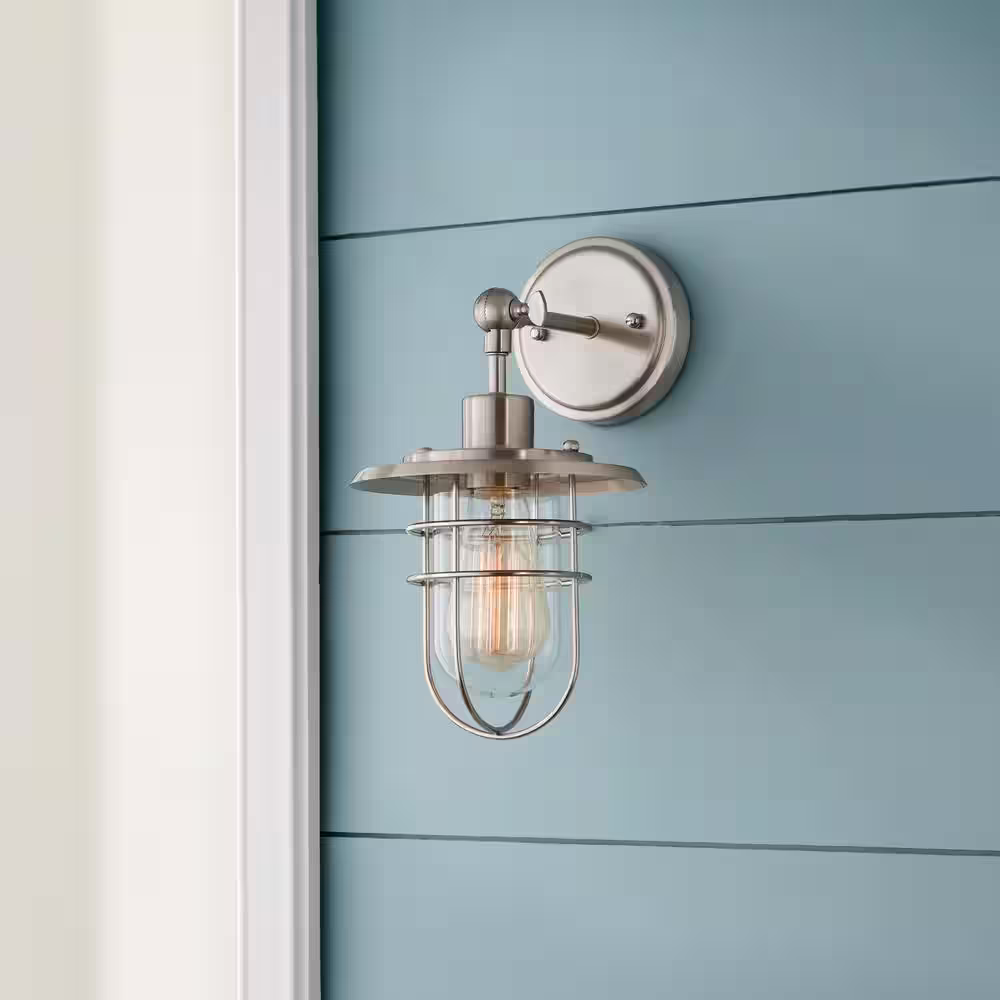 Home Decorators Collection 1-Light Brushed Nickel Wall Sconce